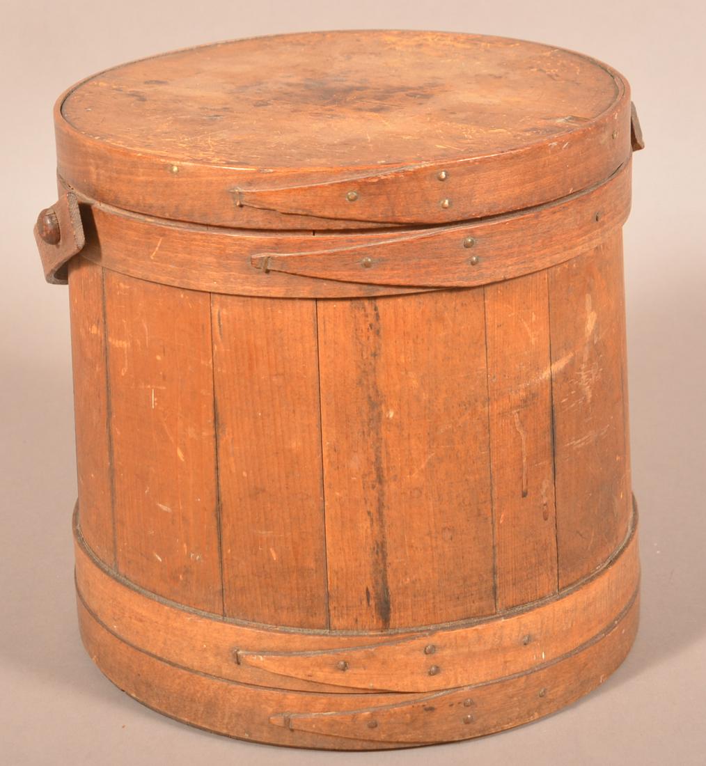 Pennsylvania 19th Century Mixed Wood Covered Firkin. (1 of 4)