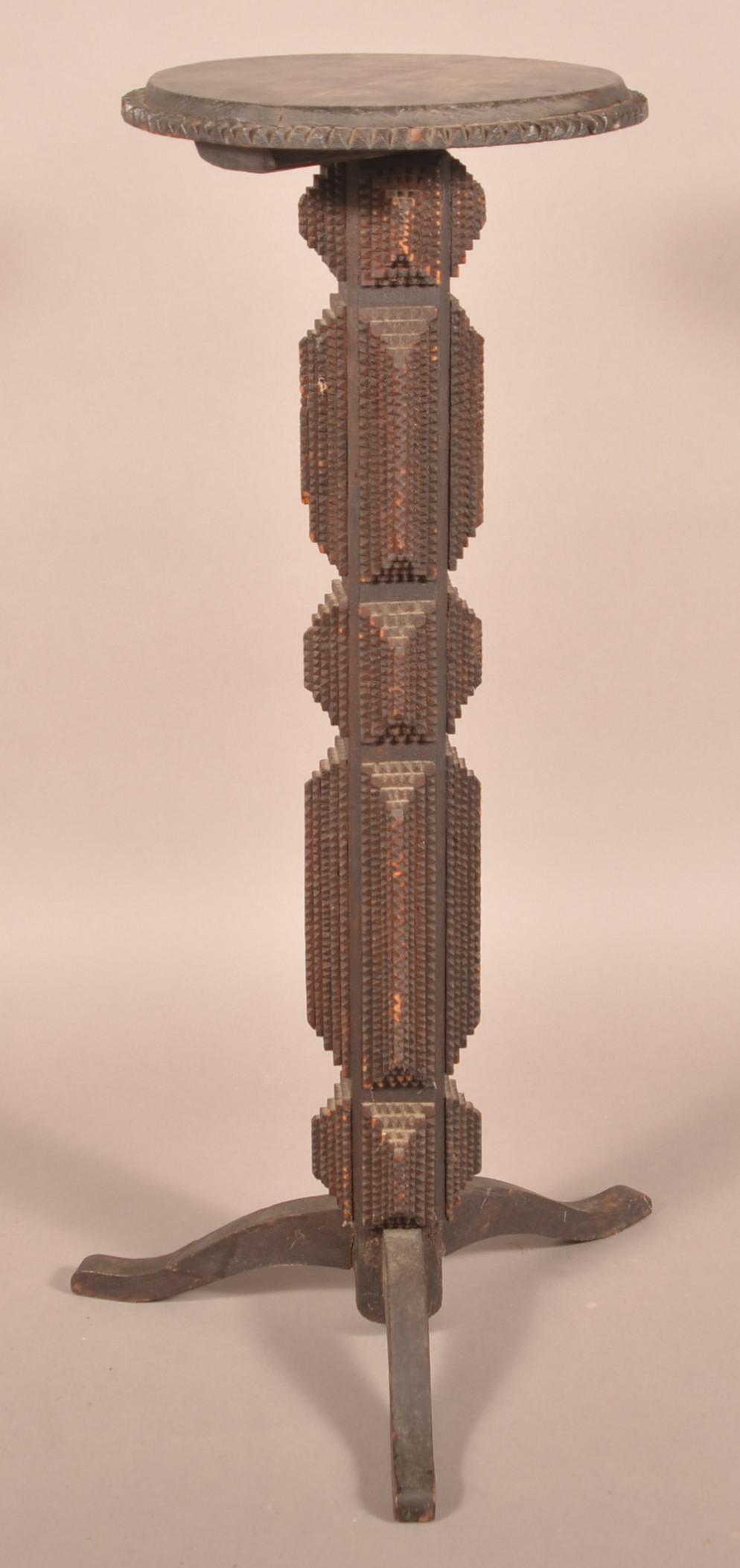 Antique Tramp Art Candlestand. (1 of 4)