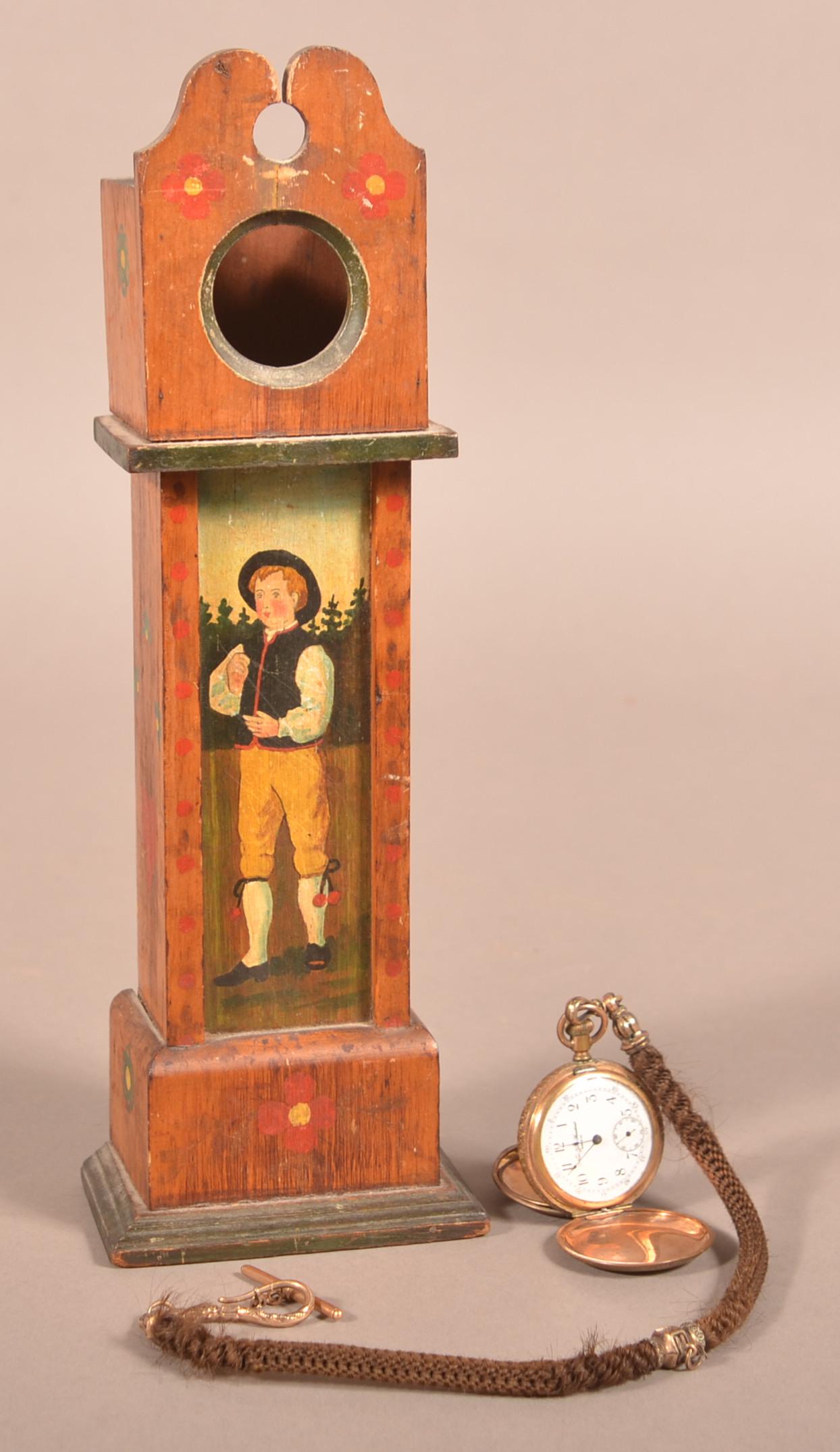 Paint-Decorated Maple Watch Hutch. (1 of 9)