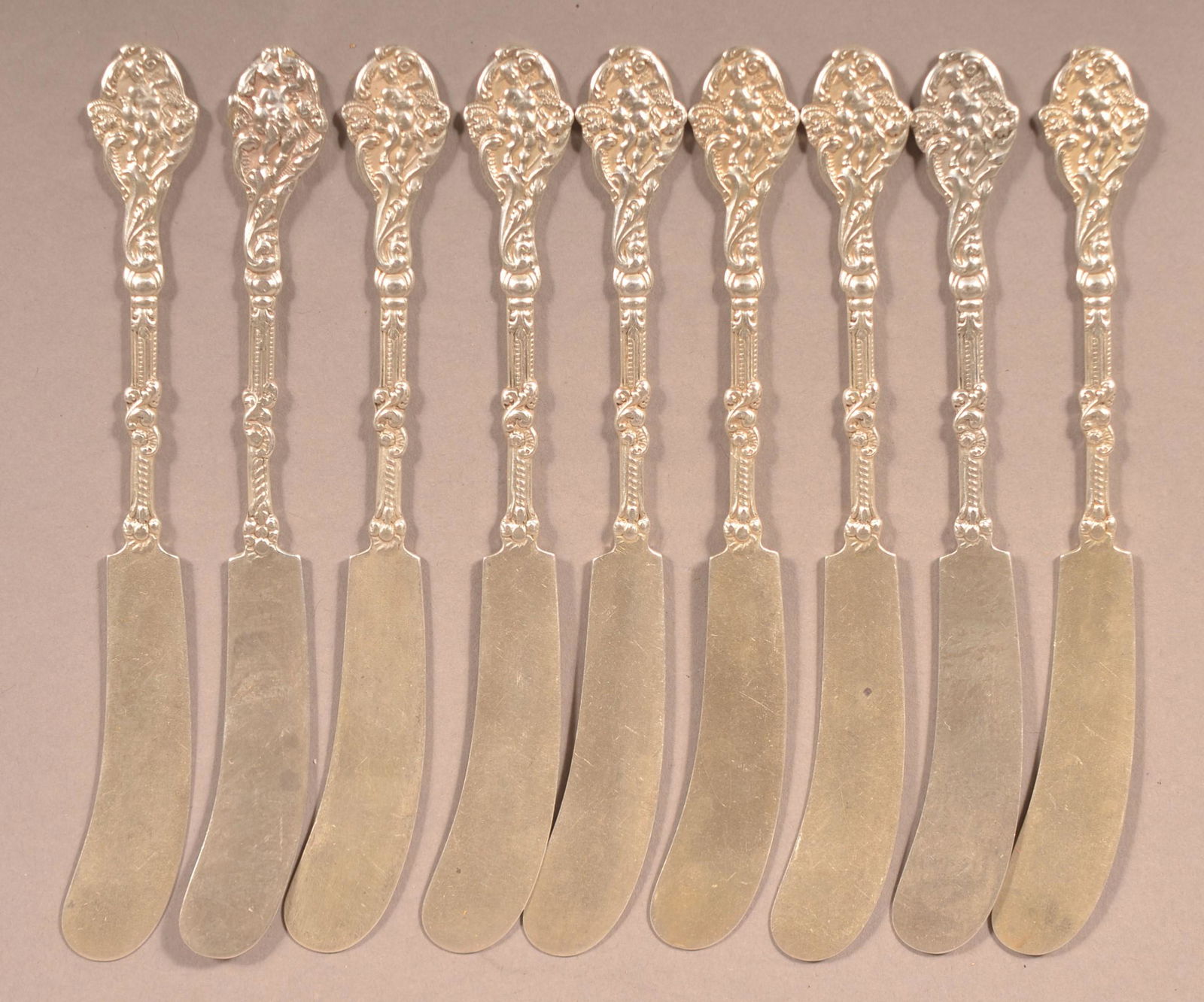 Nine Gorham "Versailles" Sterling Silver Butter Knives. (1 of 4)