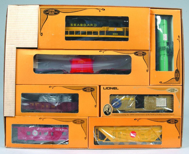 Lionel #6-1071 Mid-Atlantic Limited Train Set, (198: Lionel #6-1071 Mid-Atlantic Limited Train Set, (1980), good condition with original box, 7-unit set features the Joshua Lionel Cowen box car, 16" depressed flat car, tank car, caboose, hopper and gond