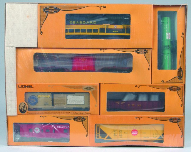 Lionel #6-1071 Mid-Atlantic Limited Train Set, (198: Lionel #6-1071 Mid-Atlantic Limited Train Set, (1980), good condition with original box and a 1980 Lionel catalog, 7-unit set features the Joshua Lionel Cowen box car, a 16" depressed flat car, tank c