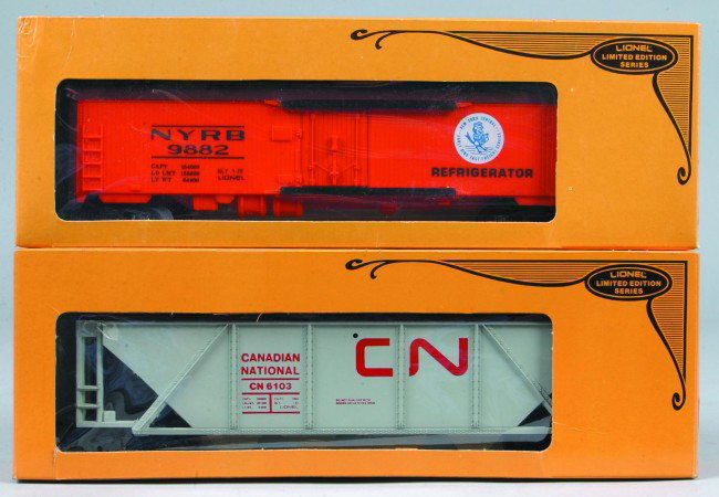 (2) Lionel Limited Edition Series Cars, (1979-1981): (2) Lionel Limited Edition Series Cars, (1979-1981), #6-9882 NYC reefer and a #6-6103 Canadian National Covered Hopper, both cars in good condition with original boxes.