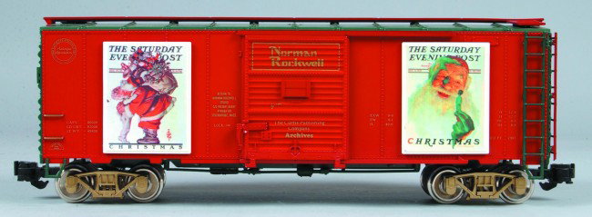 G-scale Aristo Craft 1994 100th Anniversary Norman: G-scale Aristo Craft 1994 100th Anniversary Norman Rockwell Saturday Evening Post Box Car, like new condition, without original box.
