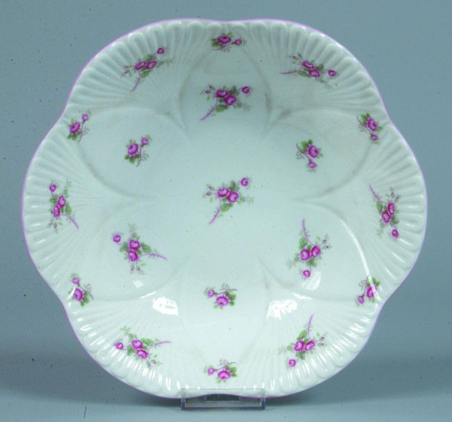Shelley China Bridal Rose pattern Vegetable Bowl,: Shelley China Bridal Rose pattern Vegetable Bowl, 2-1/8" h. x 9-1/4" diam., (good).