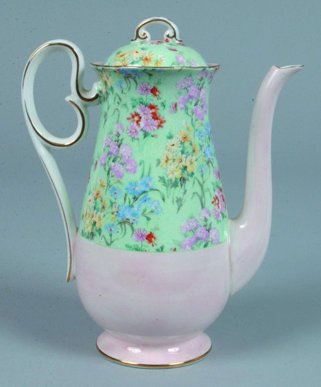 287 Shelley China Melody pattern Coffee Pot with Lid,