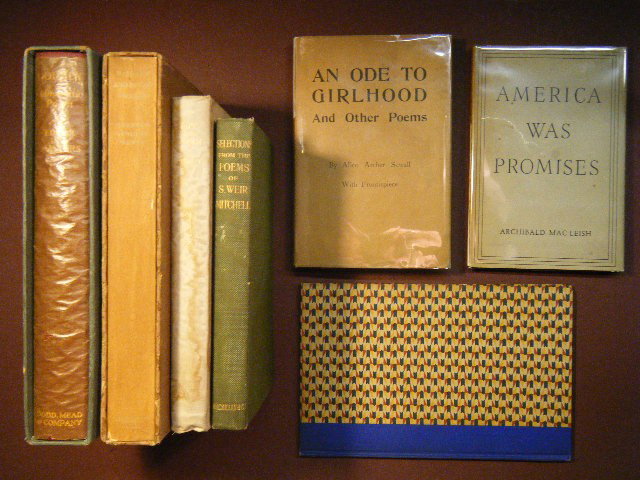 (Signed, Inscribed and/or limited poetry) Selection: (Signed, Inscribed and/or limited poetry) Selections from the Poems of S. Weir Mitchell, Macmillan, London, 1901. Very Good. 1st Edition( BAL 14201) Inscribed by the author and with a photograph portr