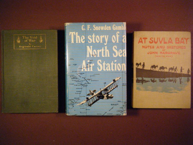 (3 RE: WWI) The Void of War: Letters from Three Fr: (3 RE: WWI) The Void of War: Letters from Three Fronts by Reginald Farrer. Houghton Mifflin, Boston, 1918. 1st US ed, The author, an English author and playwright, who fought in the trenches of France