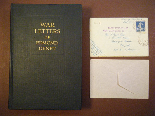 (WW I Amer. Flyer in Lafayette Escadrille)War Lett: (WW I Amer. Flyer in Lafayette Escadrille)War Letters of Edmond Genet the First American Aviator Killed Flying the Stars and Stripes , edited by Grace Ellery Channing, with an Introduction, Prefatory 