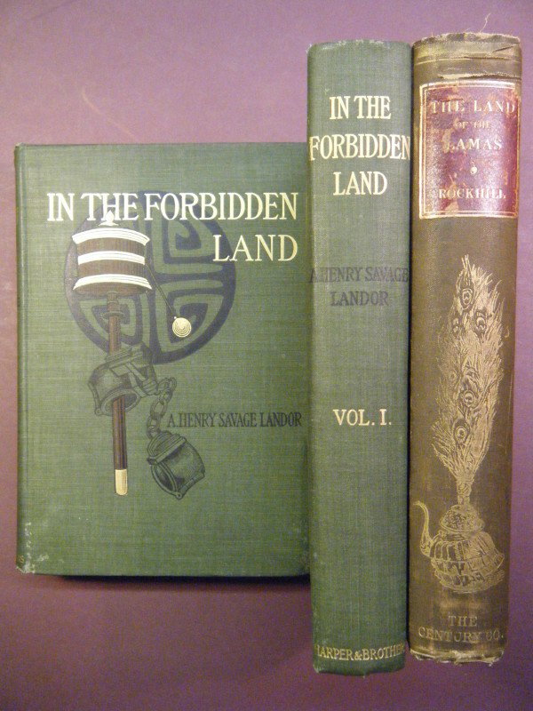 (2 re: Tibet and Mongolia) The Land of the Lamas N: (2 re: Tibet and Mongolia) The Land of the Lamas Notes of a Journey Through China, Mongolia, and Tibet by Wm Rockhill. NY, Century Co, 1891. 1st ed. 8vo. 397pp. Bound in brown publisher's cloth with a