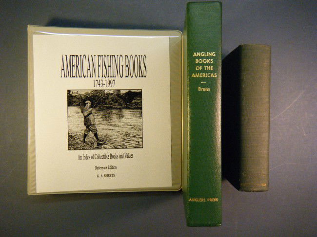 (3 American Fishing/Sporting bibliographies) Angli: (3 American Fishing/Sporting bibliographies) Angling Books of the Americas by Henry P. Bruns, Anglers Press, Atlanta, 1975. 4to. Signed by the author. With 2 pages of errata and addenda laid in. Bindi