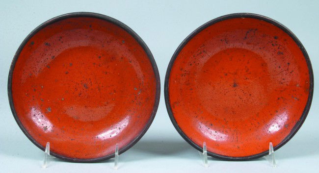 Two Redware Baking Dishes, 8"dia.; No makers marks: Two Redware Baking Dishes, 8"dia.; No makers marks. Both Good