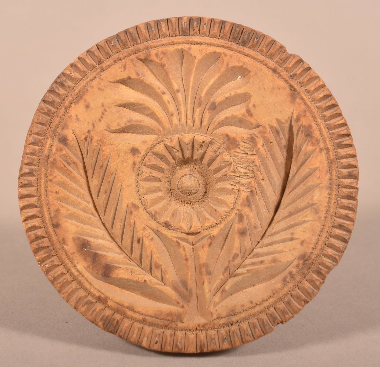 PA Single Piece Carved Wood Butter Print. (1 of 3)