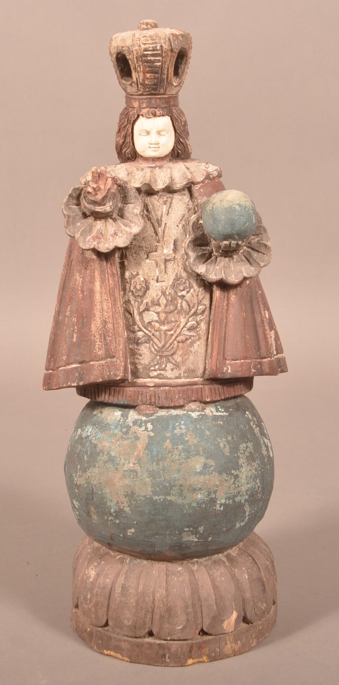 Carved/Painted Santos Statue Santo Nino. (1 of 4)