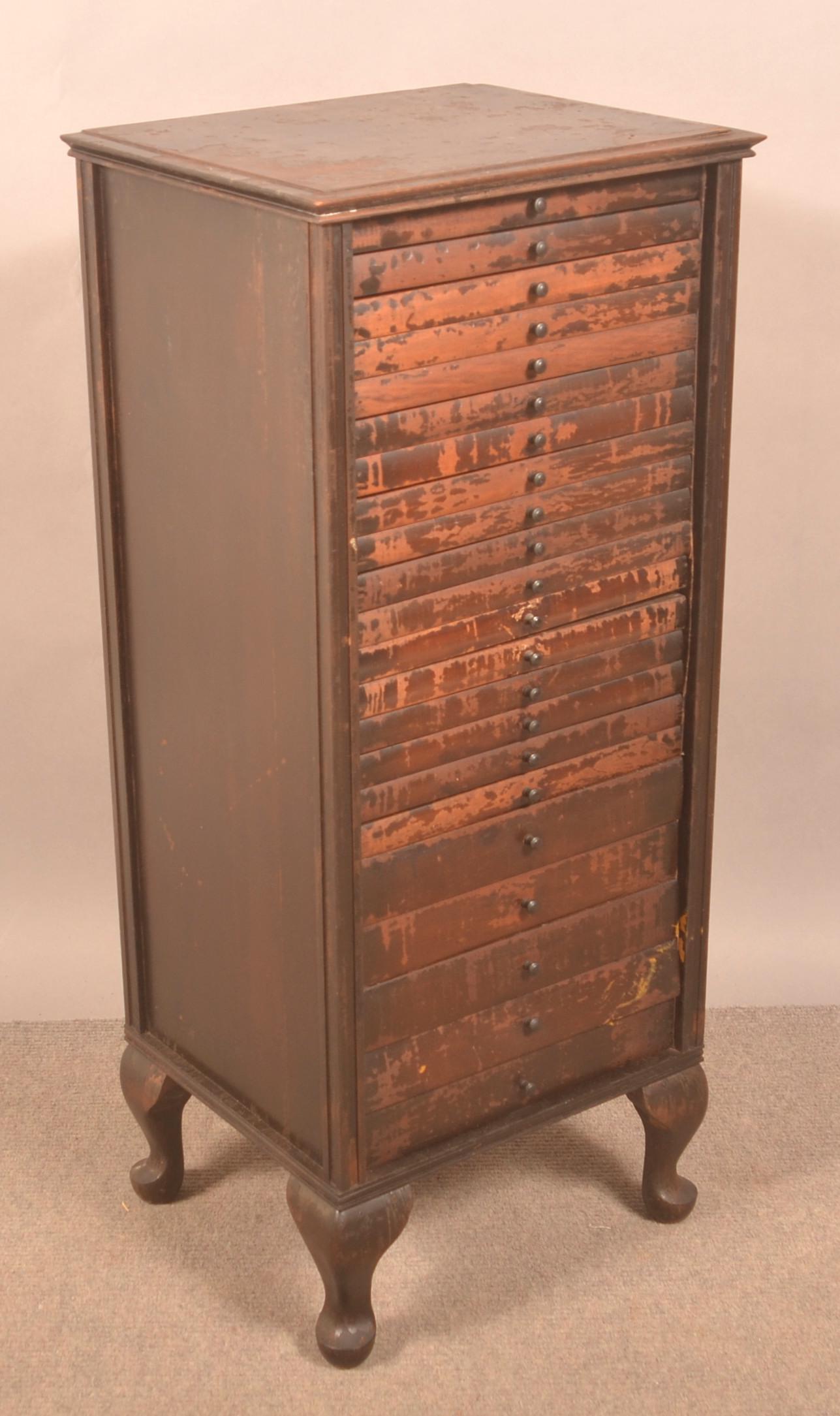 Stradivara Mahogany 22-Drawer Record Cabinet. (1 of 3)