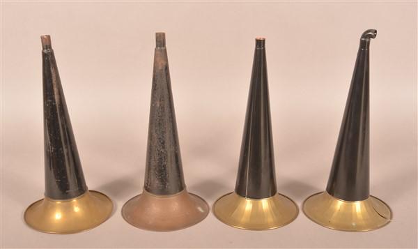 Four Antique Phonograph Trumpet Horns. (1 of 3)