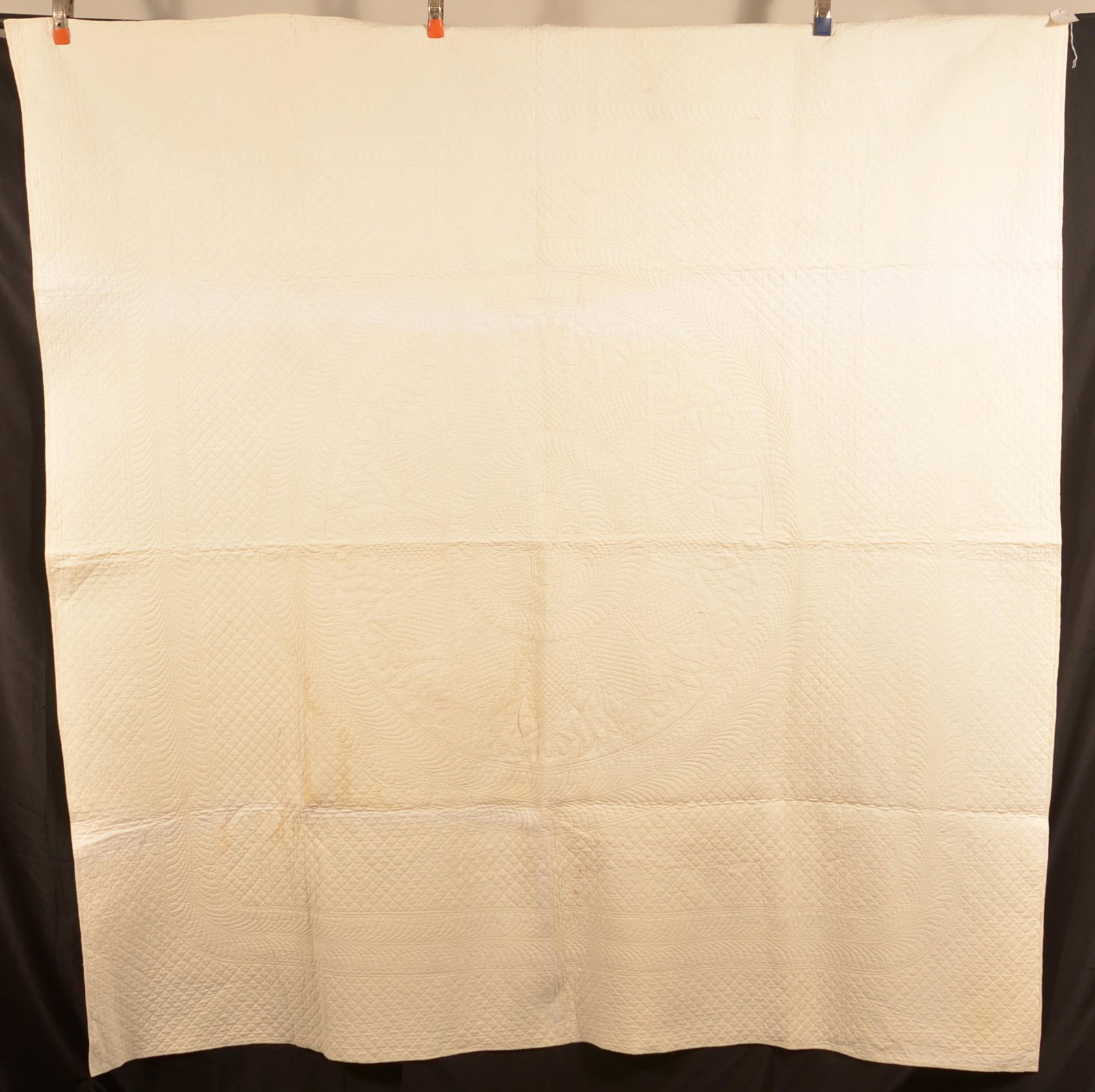 Antique PA White-on-White Bride's Quilt. (1 of 5)
