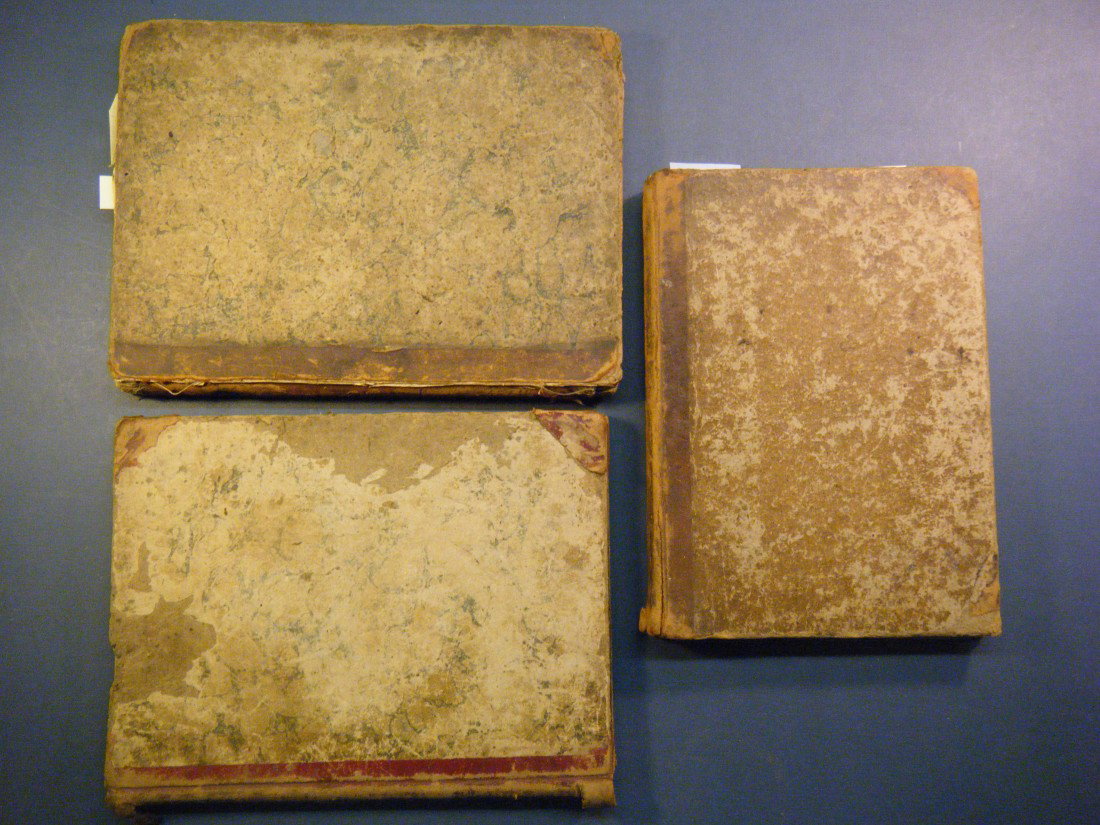 (3 bound volumes of ca 1780s-1830s printed and man: (3 bound volumes of ca 1780s-1830s printed and manuscript sheet music) The first volume contains some Eurpoean imprints at both front and rear with a middle section of American imprints, 1780s-1804, s
