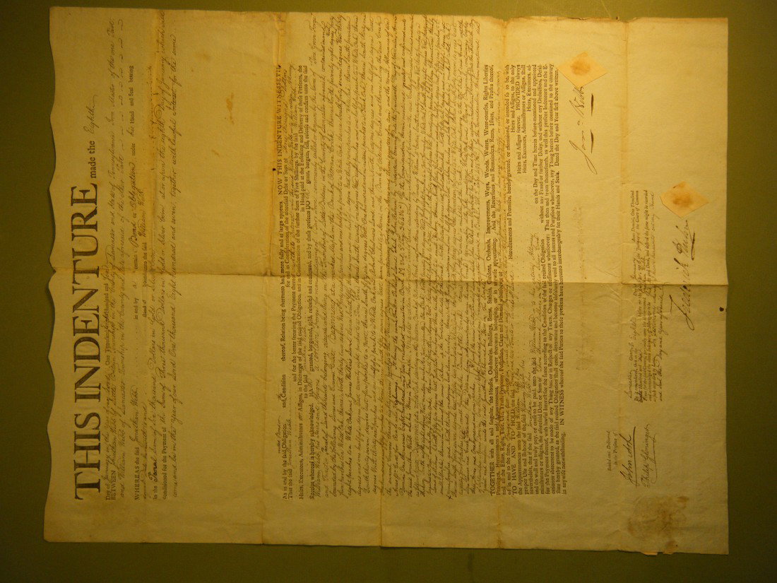 (1806 Deed re: Pine Grove Forge, Lancaster County,: (1806 Deed re: Pine Grove Forge, Lancaster County, PA) 1806 Partly printed deed on laid paper, in which Jonathan Webb, the Ironmaster of Pine Grove Forge in Little Britain township, Lancaster county, 