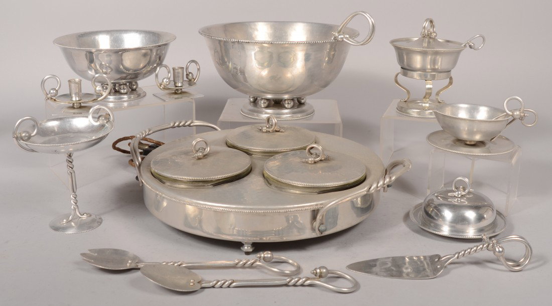 14 Pieces of Aluminum with Beaded Edge, Looping Ha