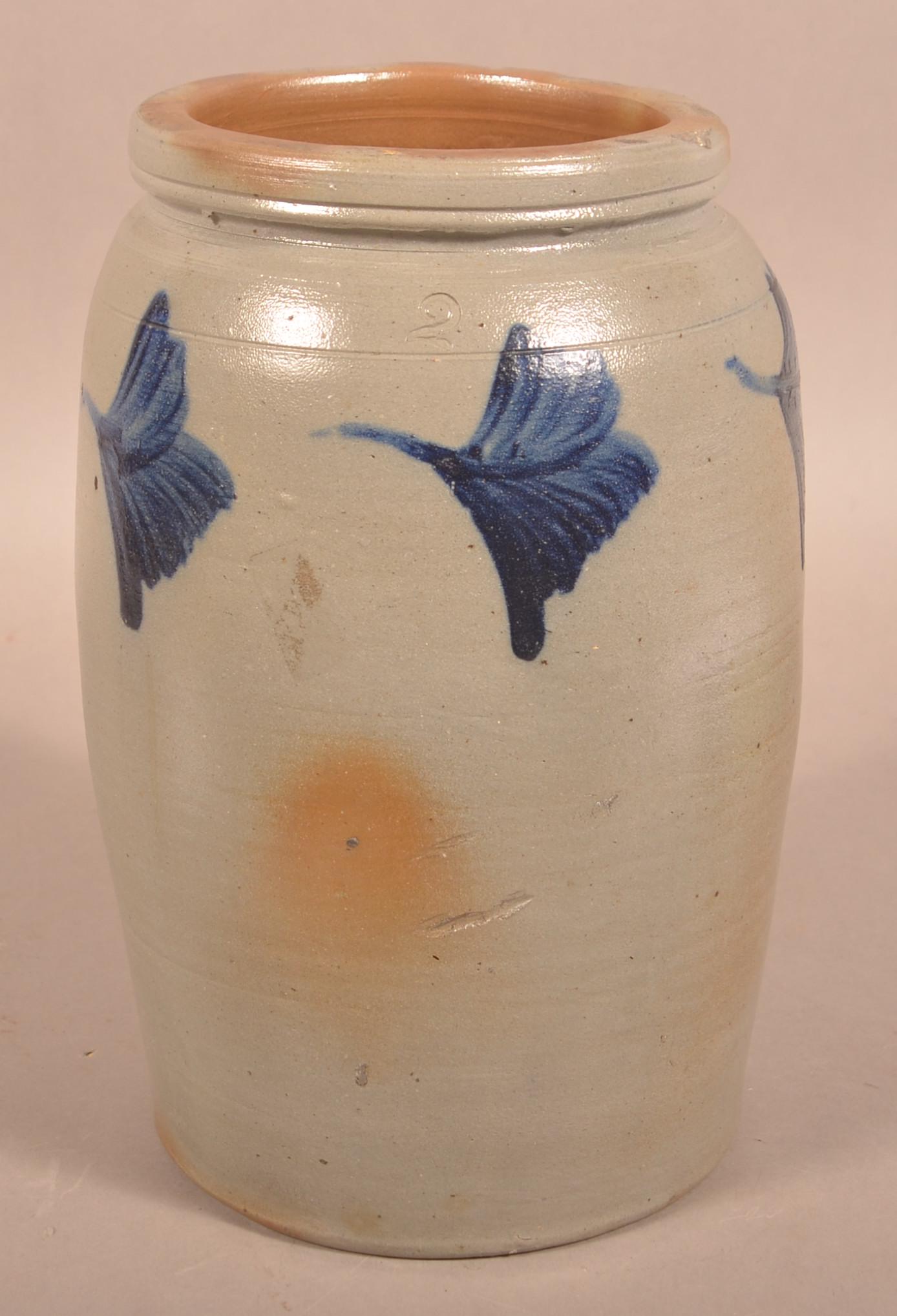Unsigned 19th Century 2-Gallon Stoneware Jar. (1 of 2)