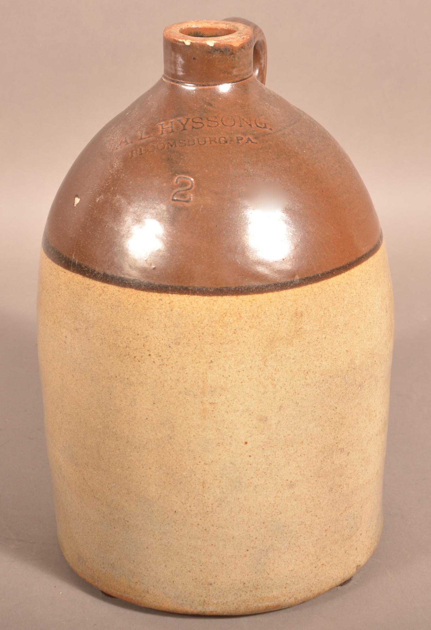 A.L. Hyssong 2-Gallon Stoneware Jug. (1 of 4)