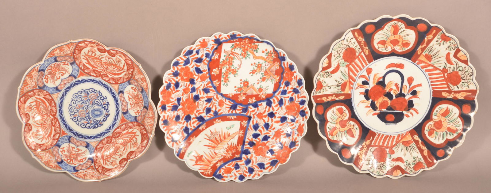 Three 19th C. Imari Oriental Porcelain Chargers. (1 of 3)