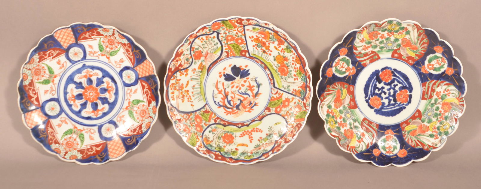 Three 19th C. Imari Oriental Porcelain Chargers. (1 of 4)