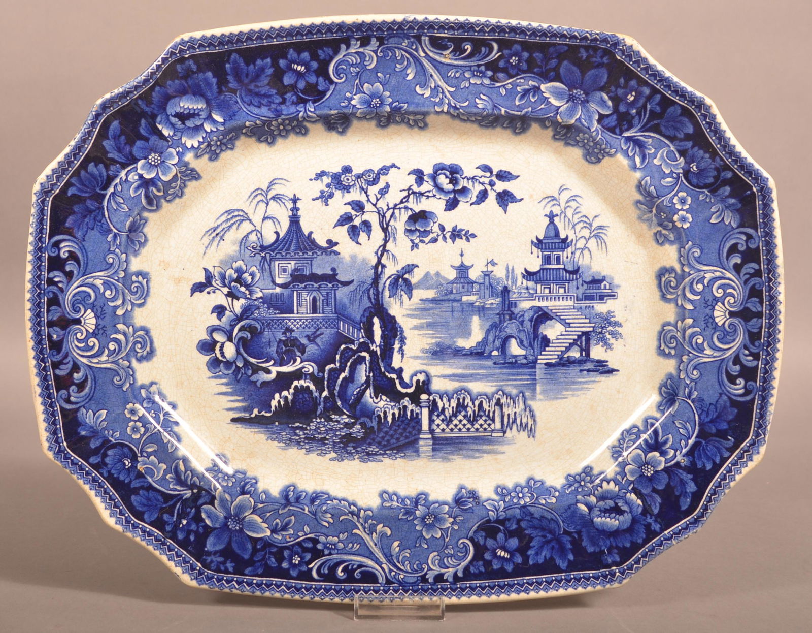 Flow Blue China "Circassia" Platter. (1 of 3)