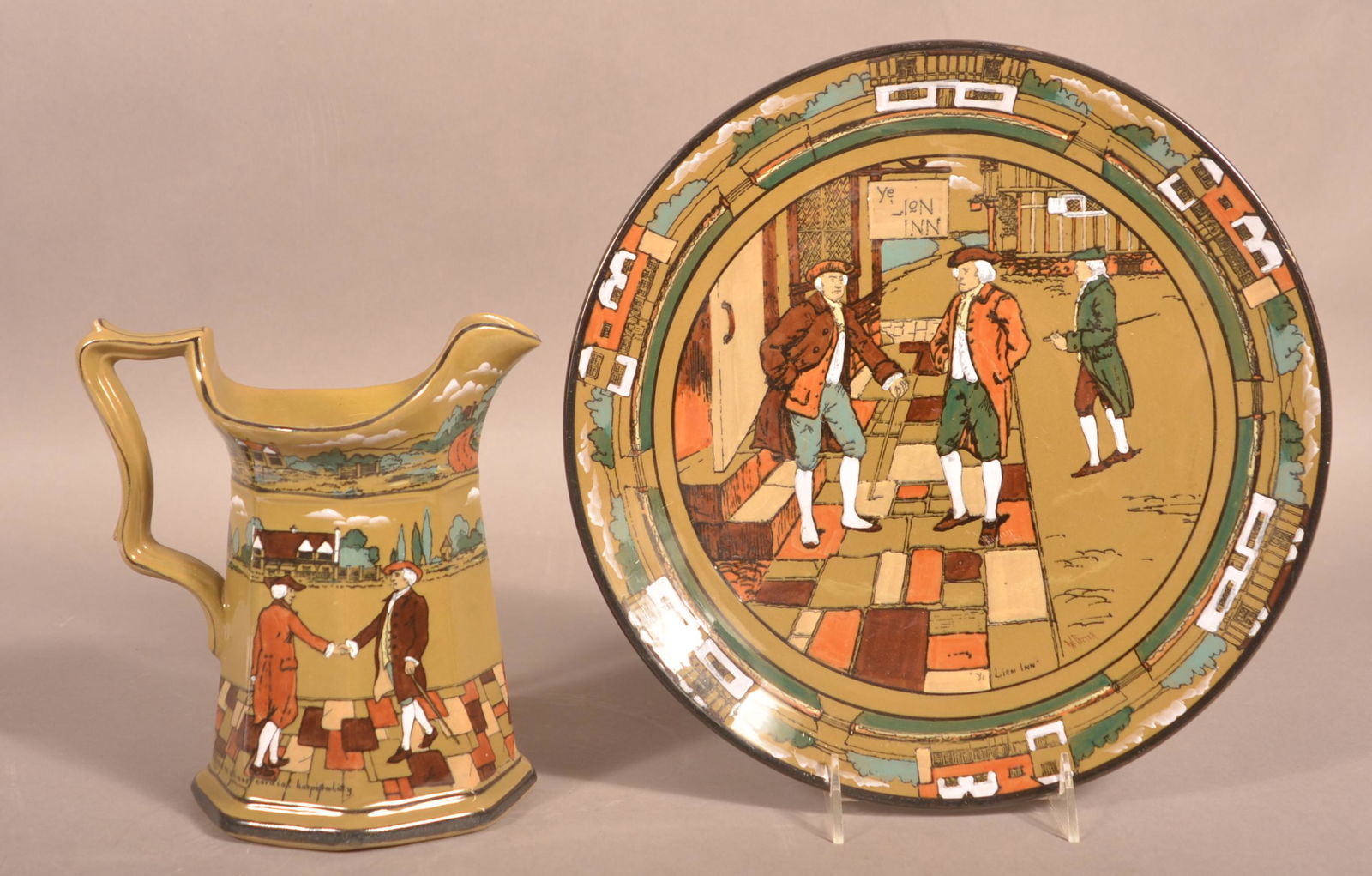 Two Pieces of Buffalo Pottery Deldare Ware. (1 of 4)