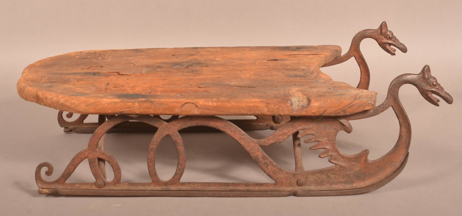 Antique Cast Iron Base Sled with Dragon Runners. (1 of 5)