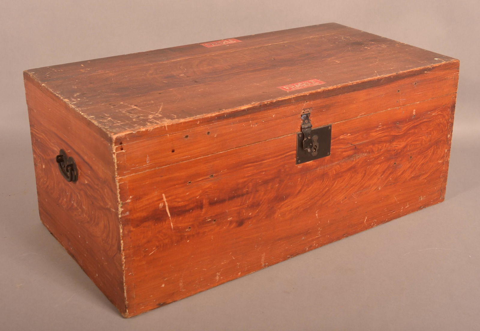 Antique Grain Paint-Decorated Softwood Trunk. (1 of 4)