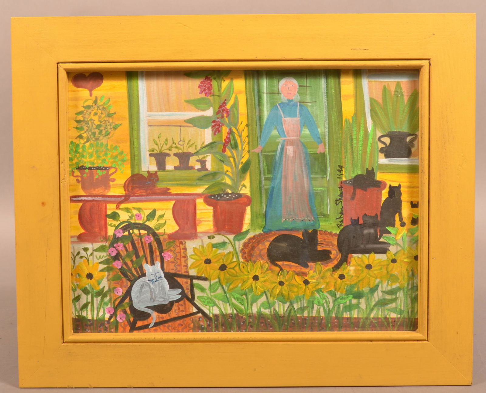 Barbara Strawser 1994 Porch Scene Watercolor. (1 of 2)