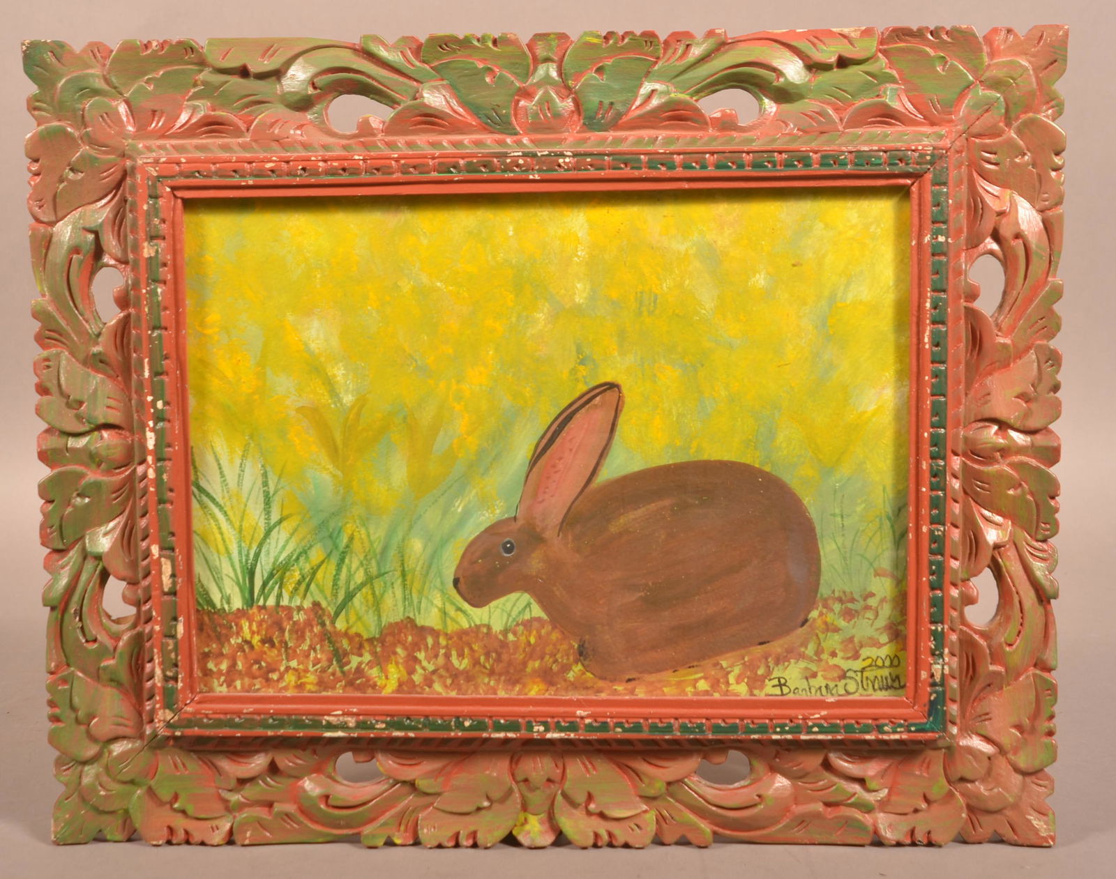 Barbara Strawser 2000 Rabbit Watercolor. (1 of 3)