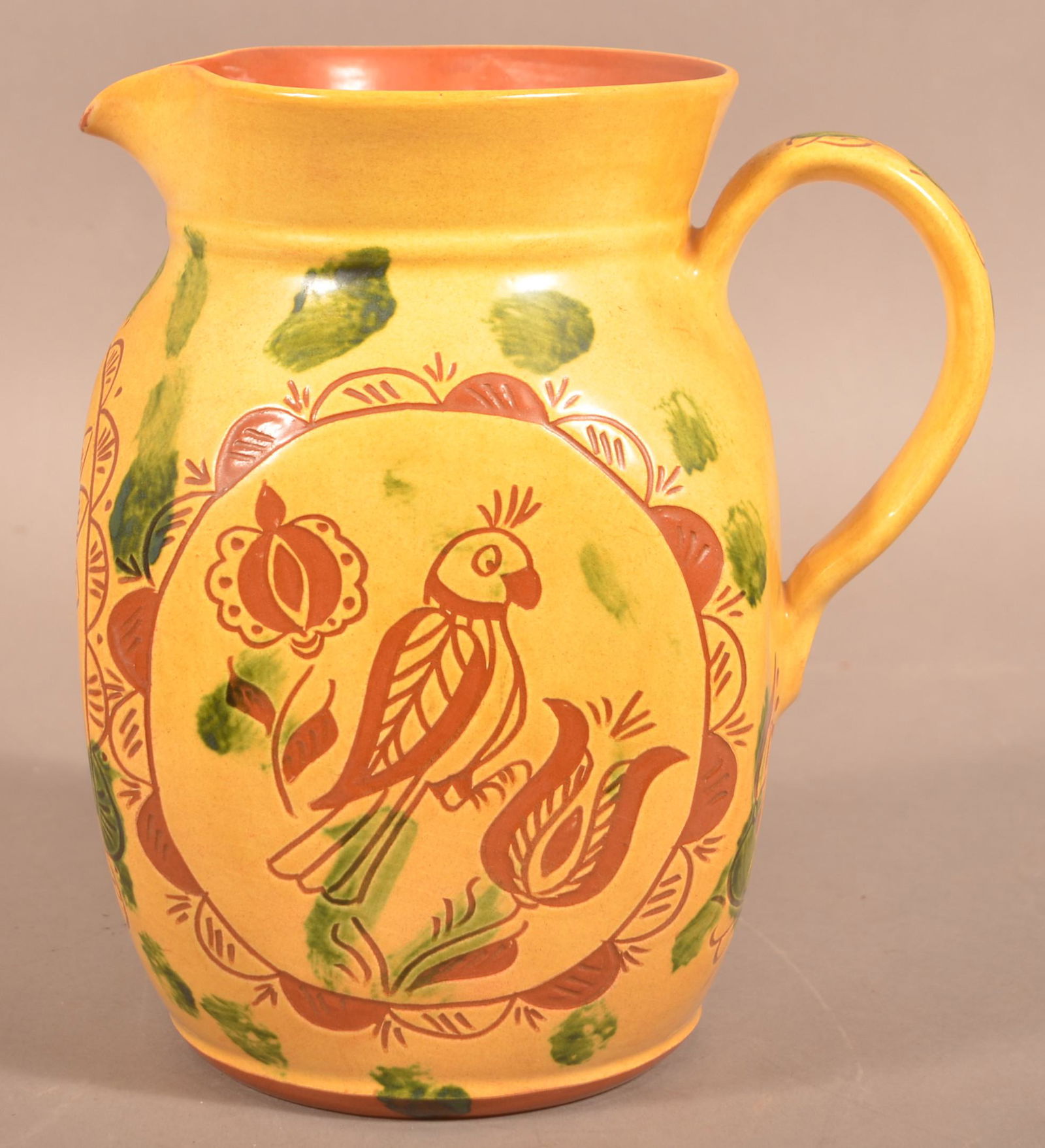 Breininger Pottery 1994 Sgrafitto Decorated Pitcher. Sep 24, 2022