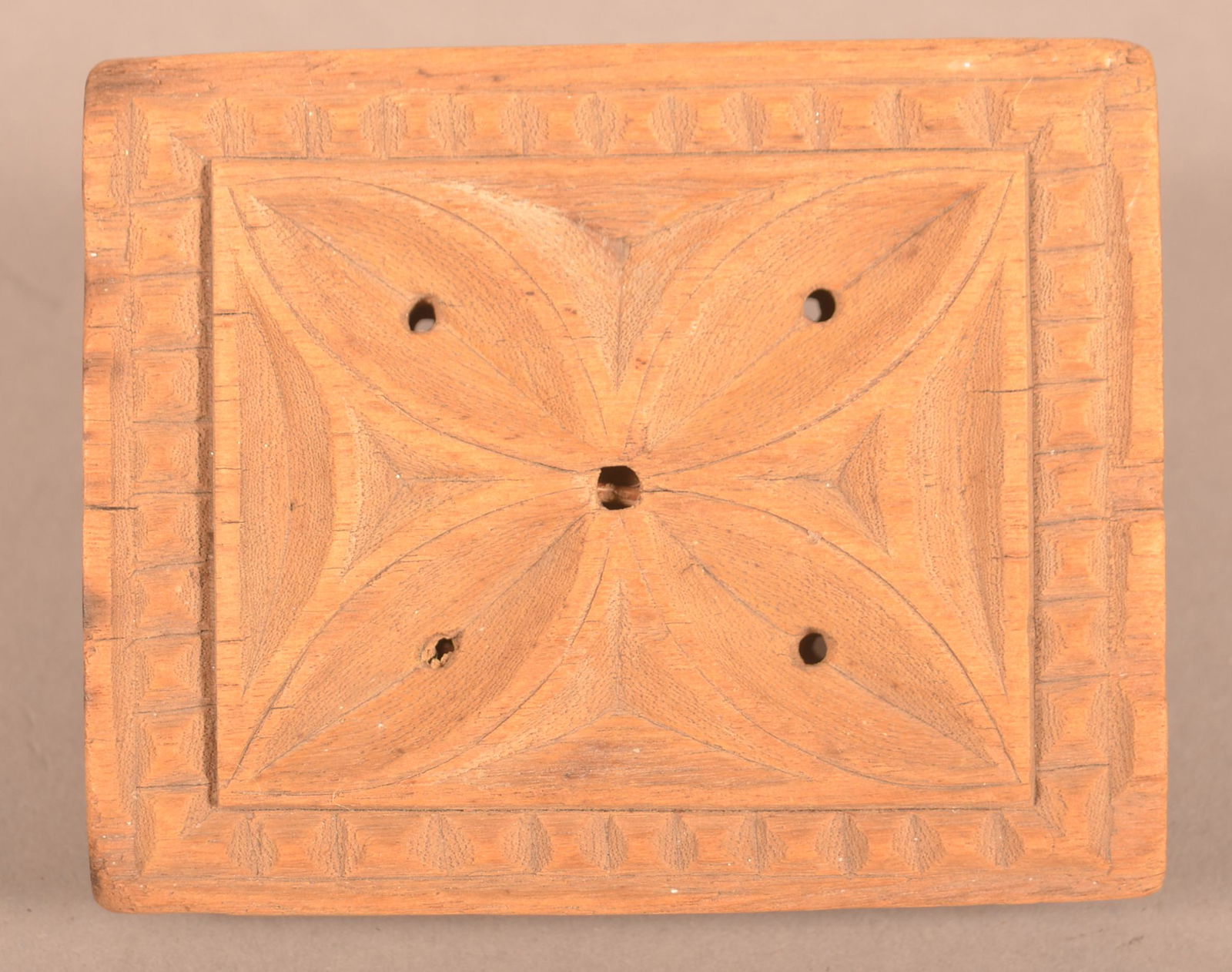 PA 19th Century Rectangular Butter Print. (1 of 3)