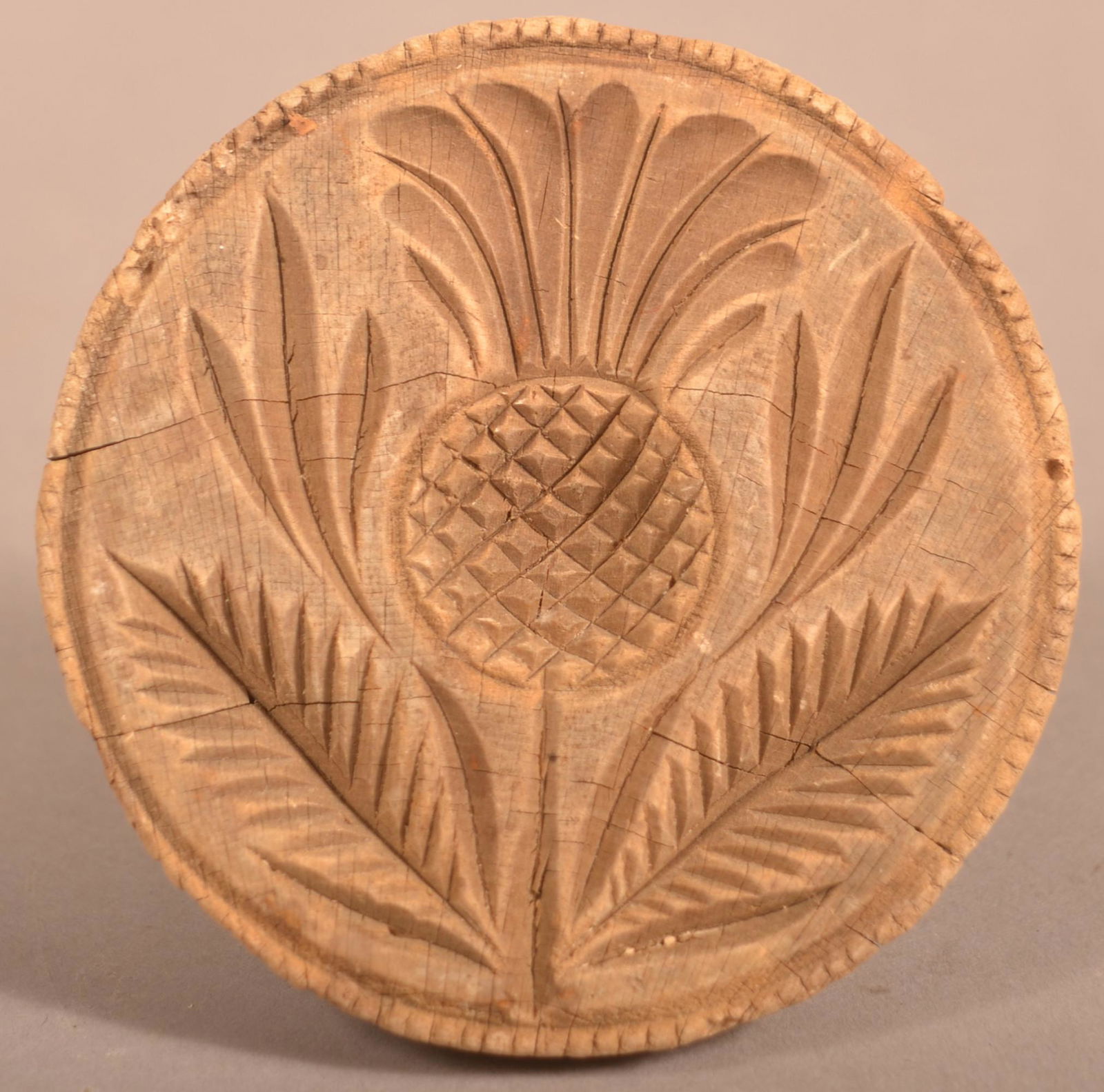 Antique Pennsylvania Stylized Flower Butter Print. (1 of 3)