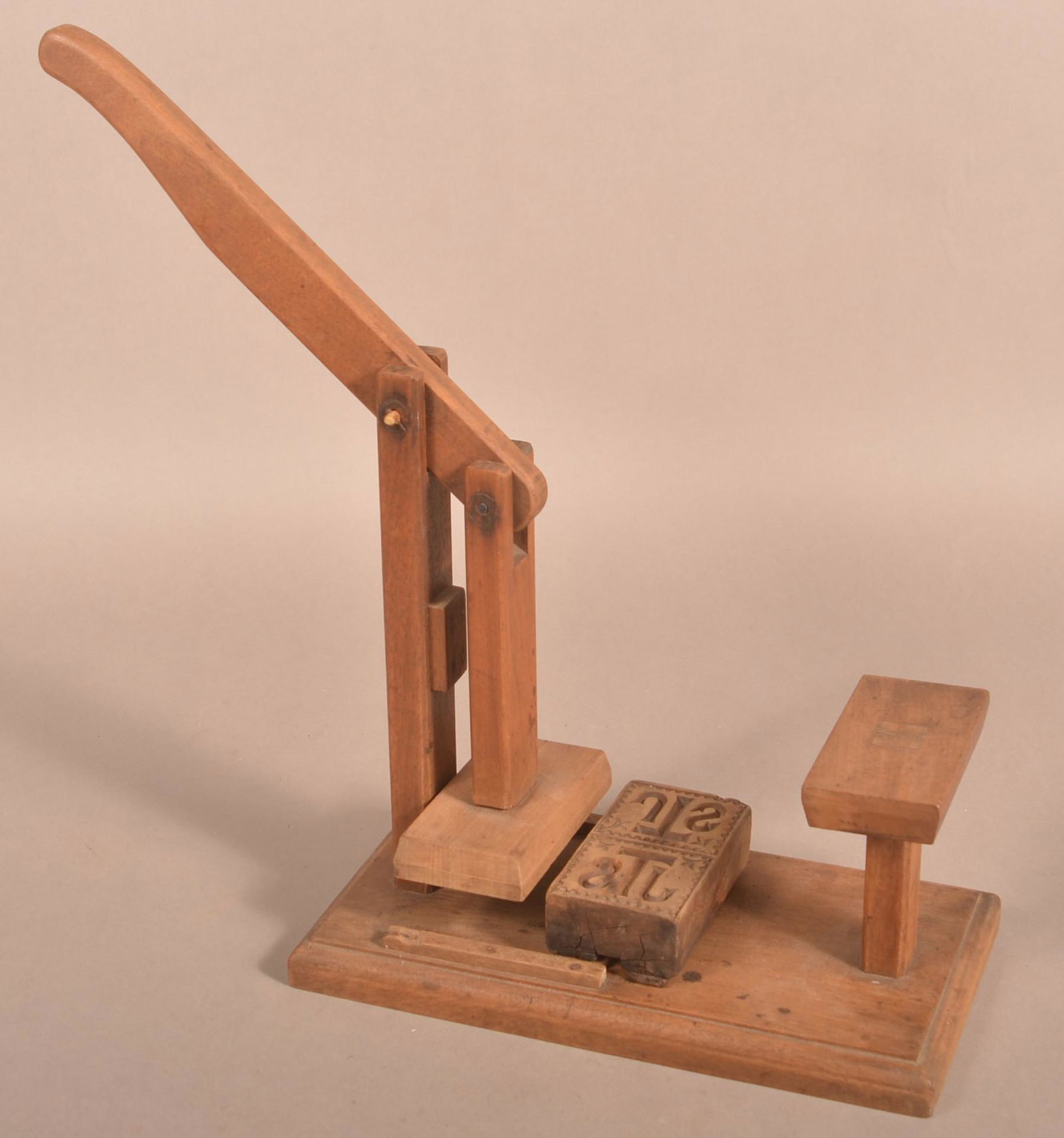 Unusual Butter Print Press on Platform Base. (1 of 4)