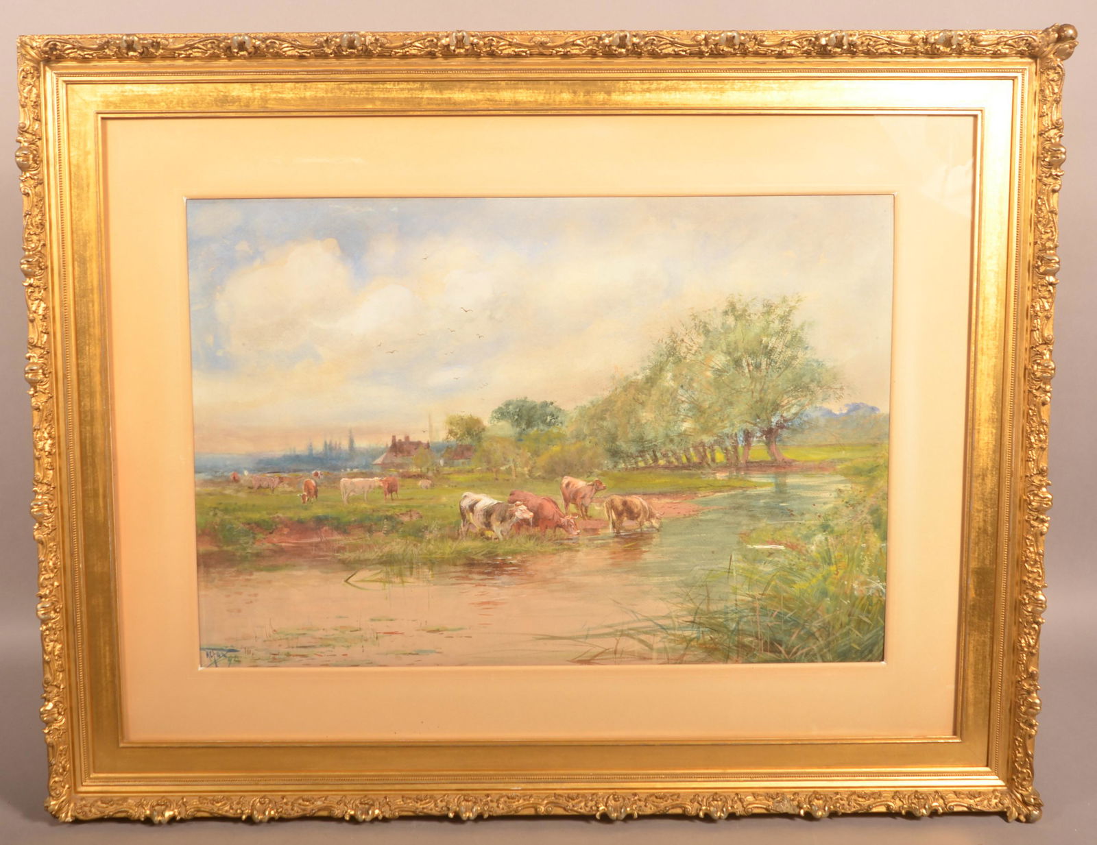 H.C. Fox 1898 Watercolor on Paper Landscape. (1 of 4)