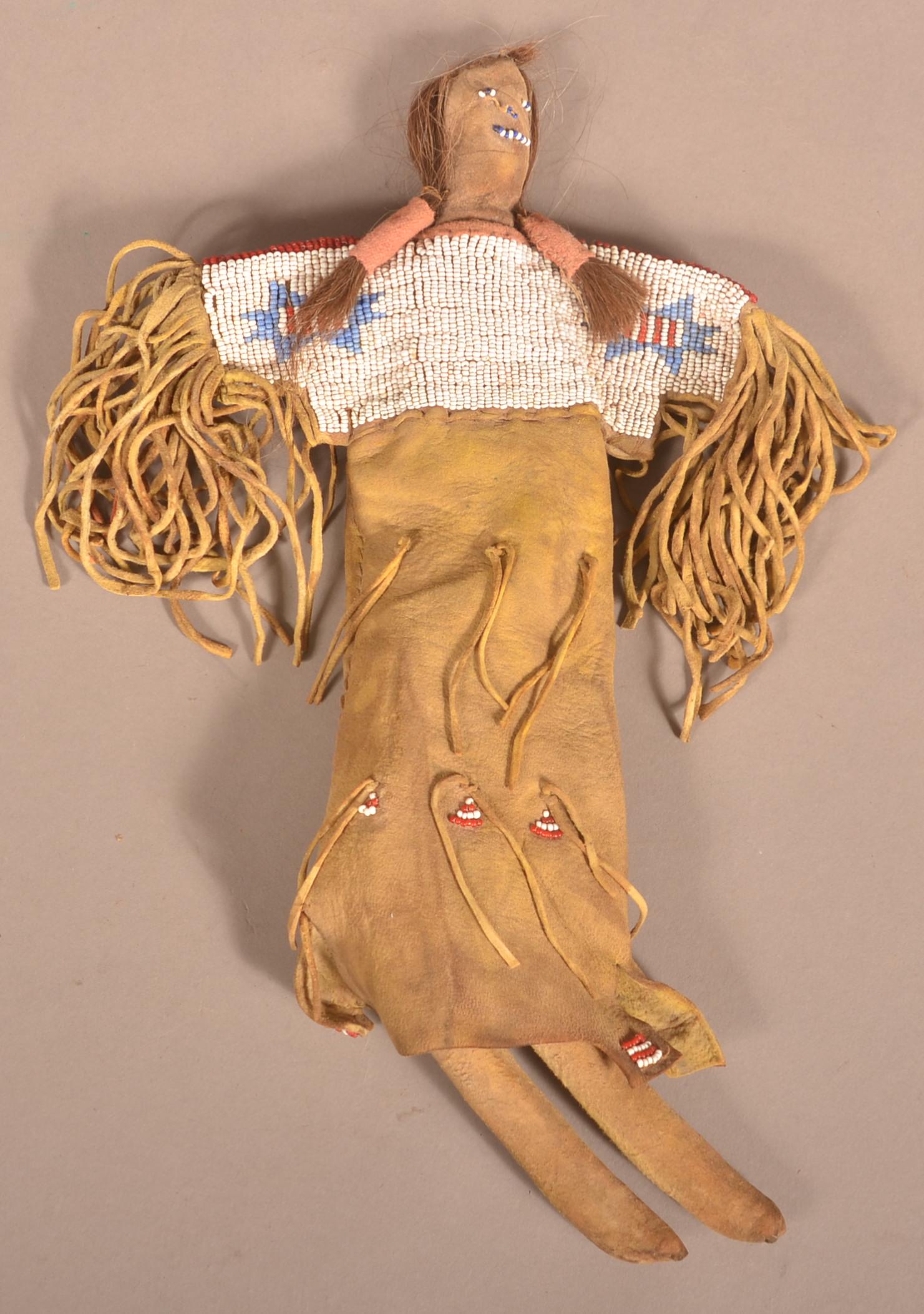 Plains Indian-Style Female Buckskin Doll. (1 of 4)