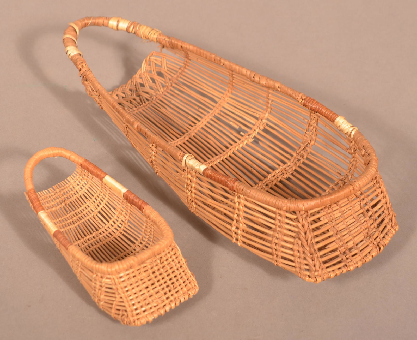 Two Hupa Tribal-Type Basketry Cradles. (1 of 2)