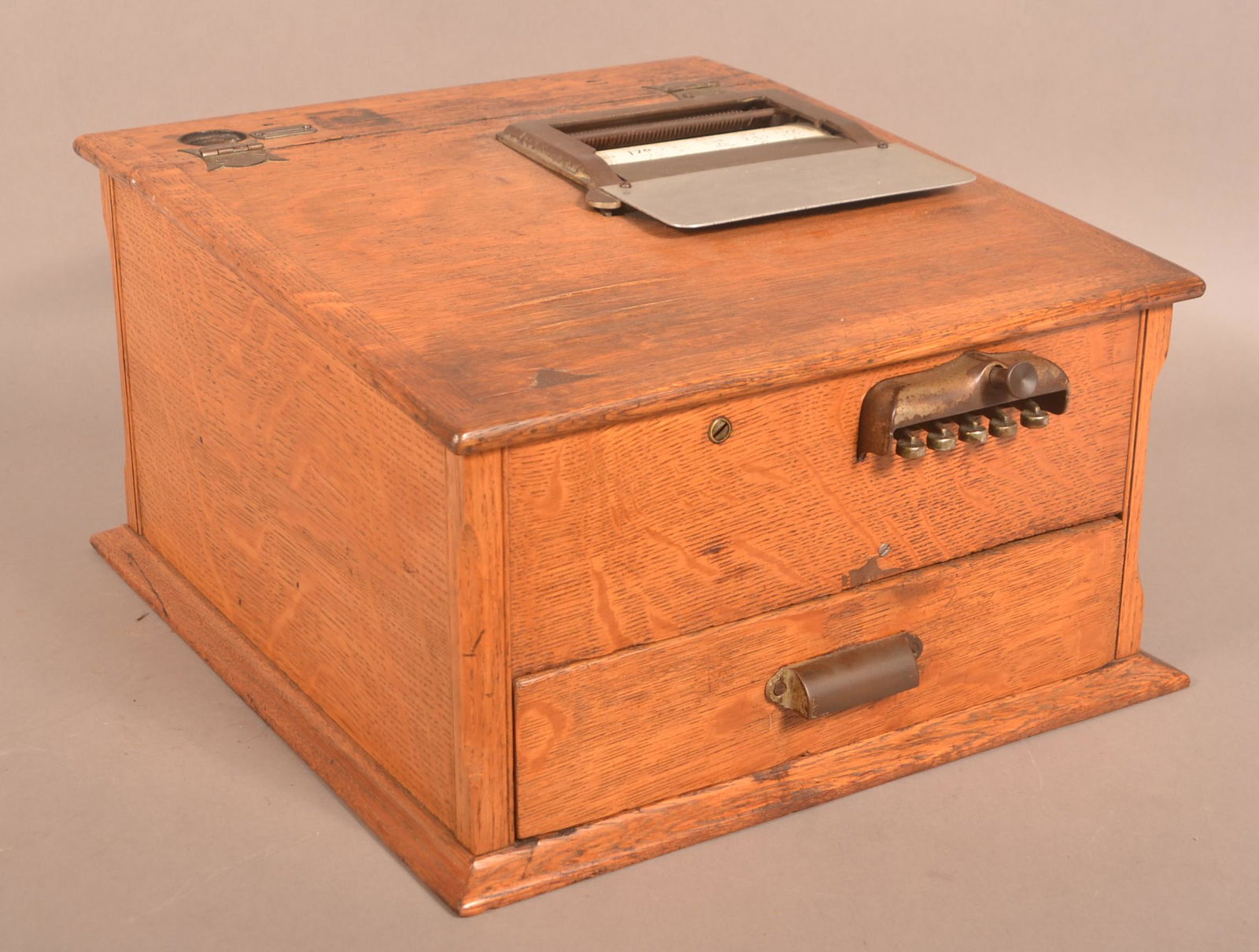 Vintage "Hugh's Security" Oak Cash Register. (1 of 6)