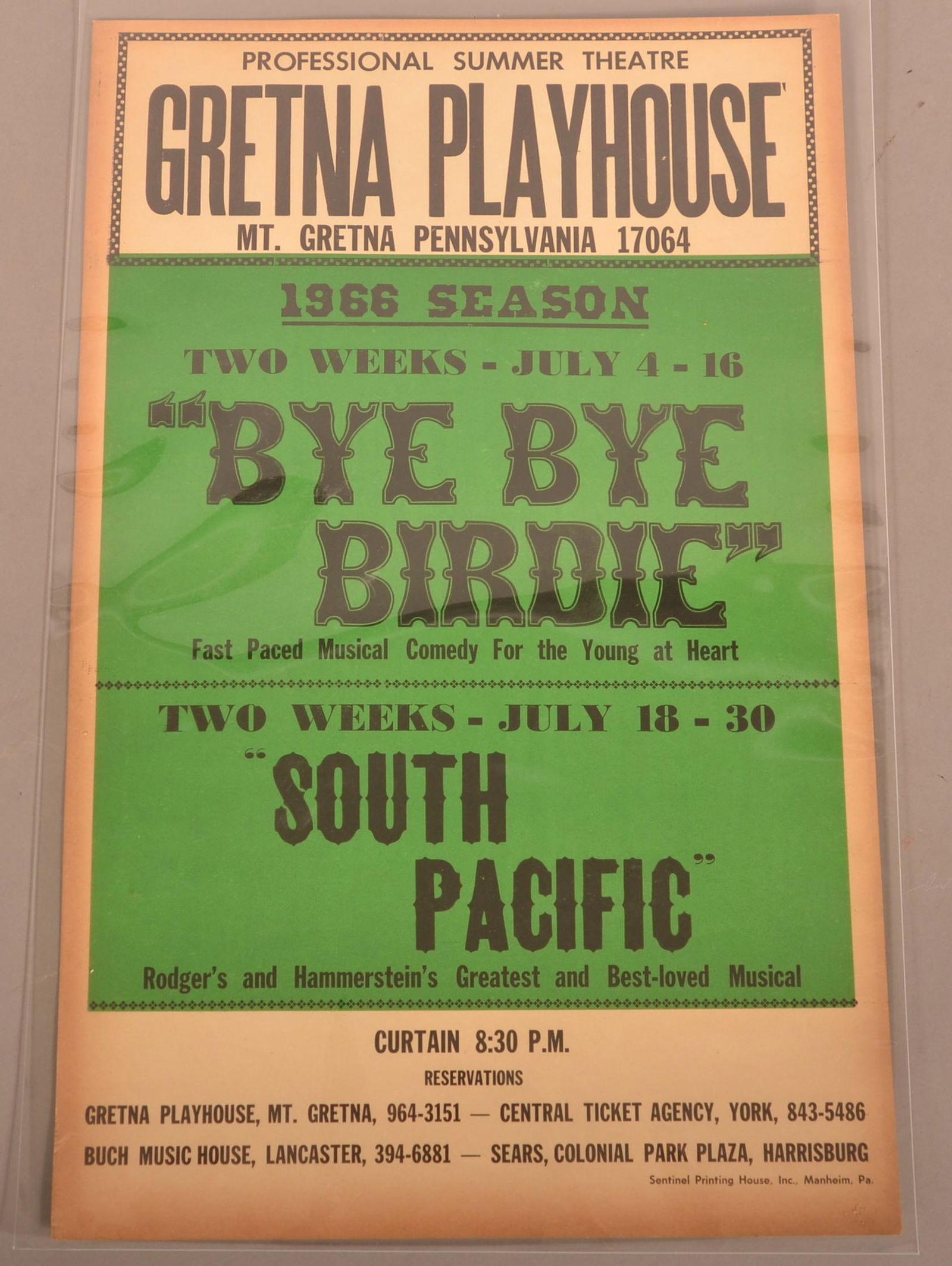 Mt. Gretna Playhouse "Bye Bye Birdie" Broadside. (1 of 2)