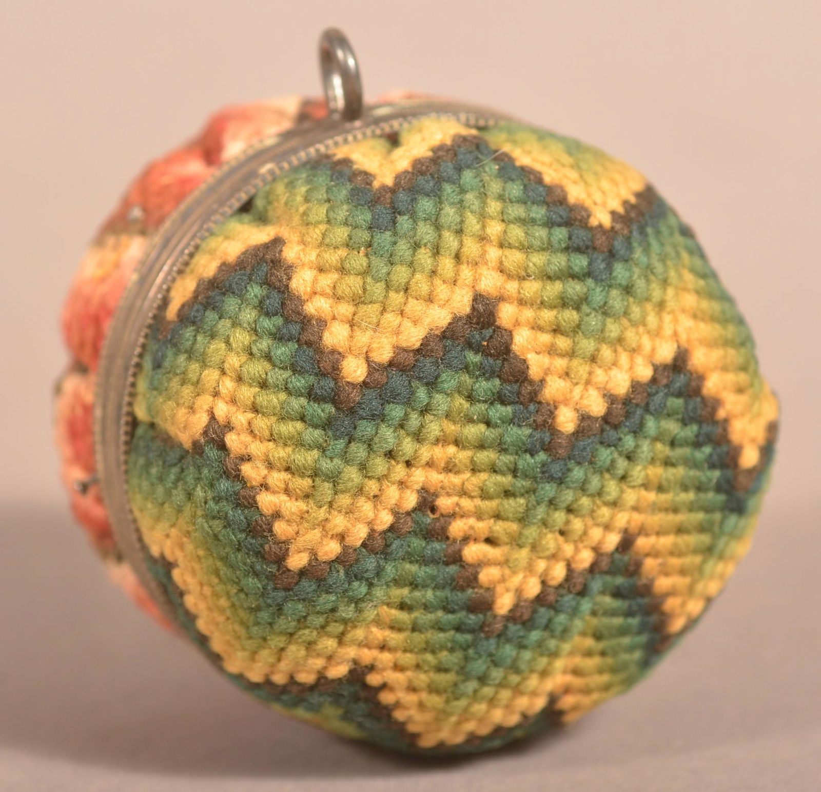 PA Flame-Stitch Sewing Ball Pin Cushion. (1 of 3)