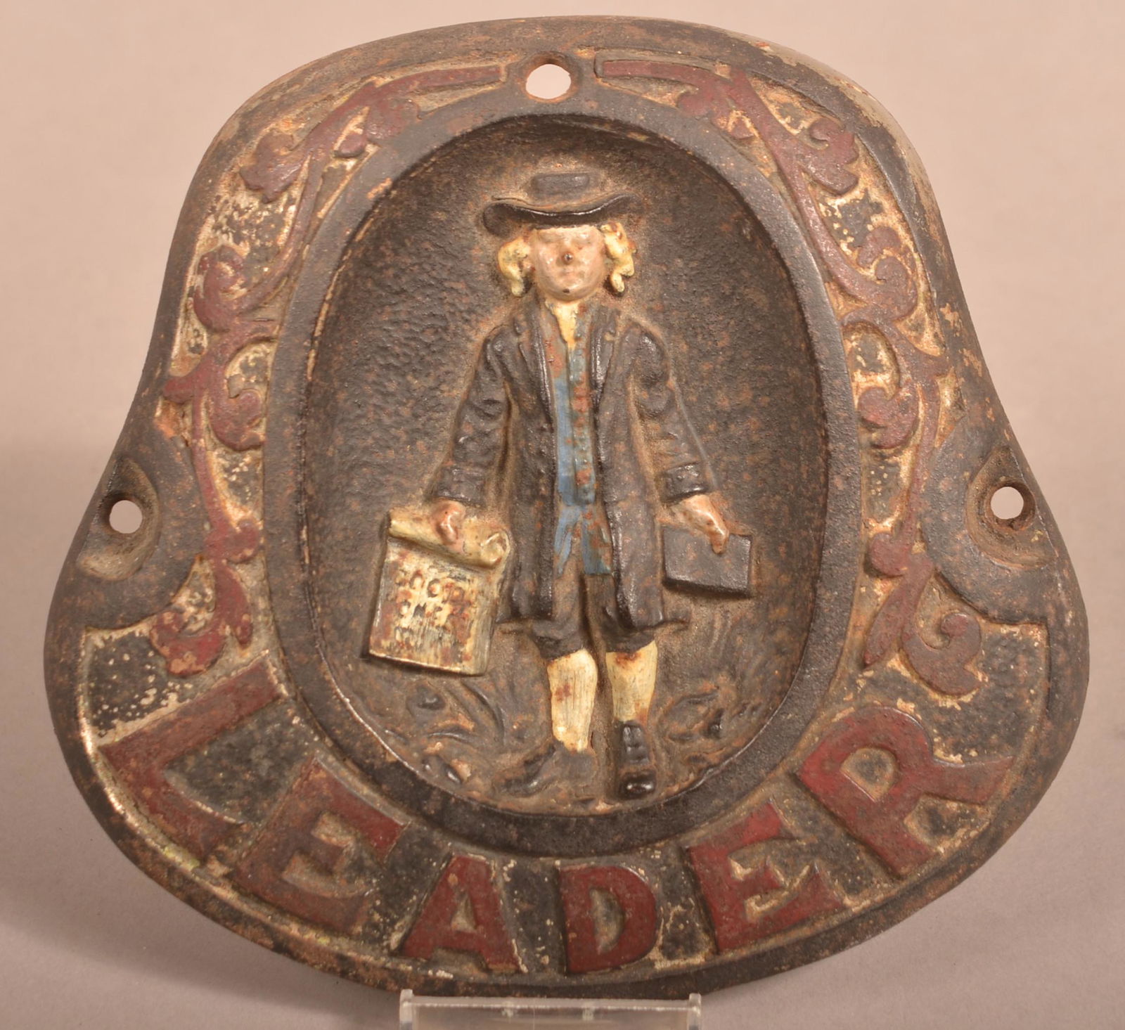 Leader Insurance William Penn Cast Iron Plaque. (1 of 2)