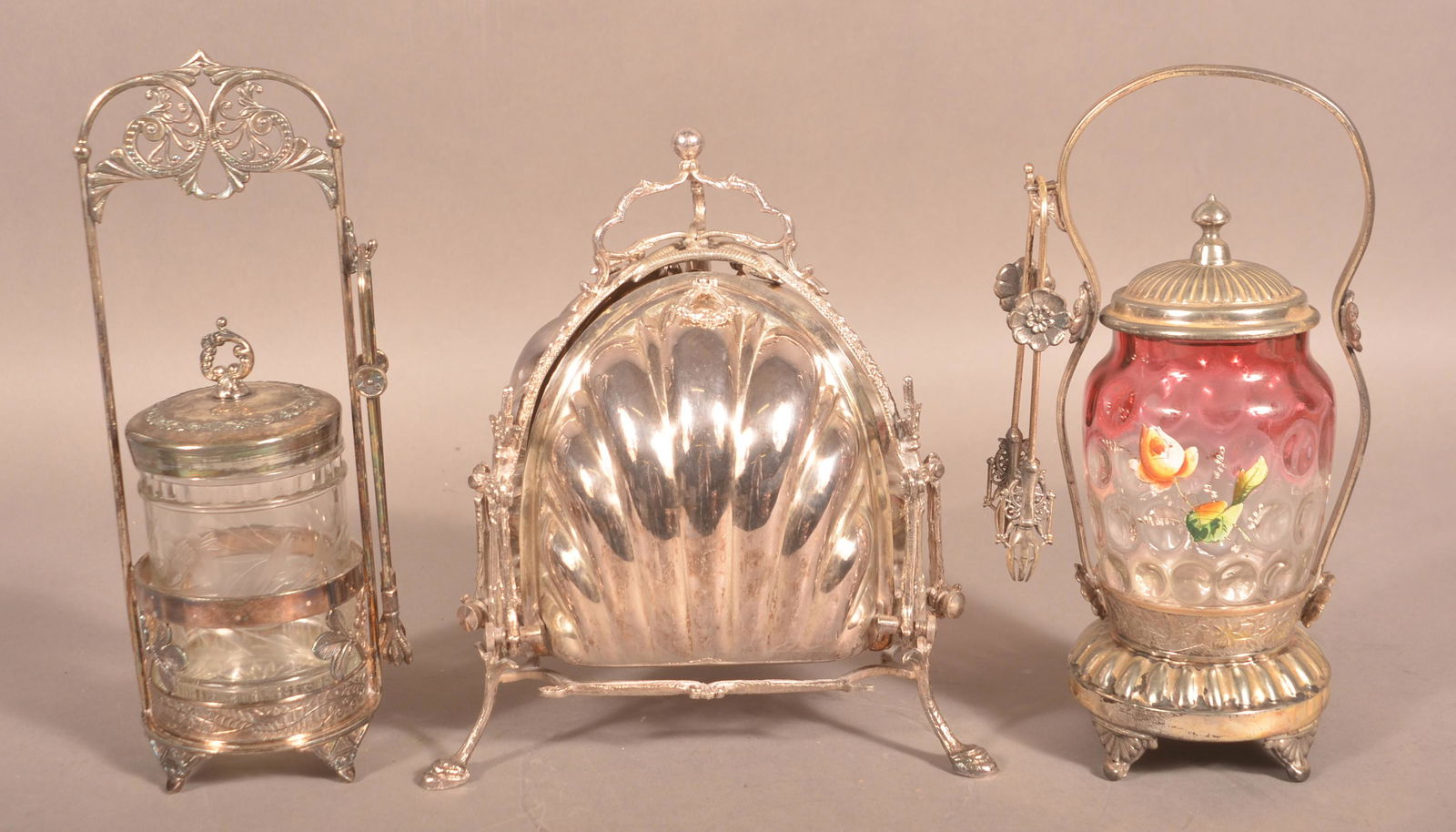 Three Pieces of Antique Silverplate. (1 of 7)