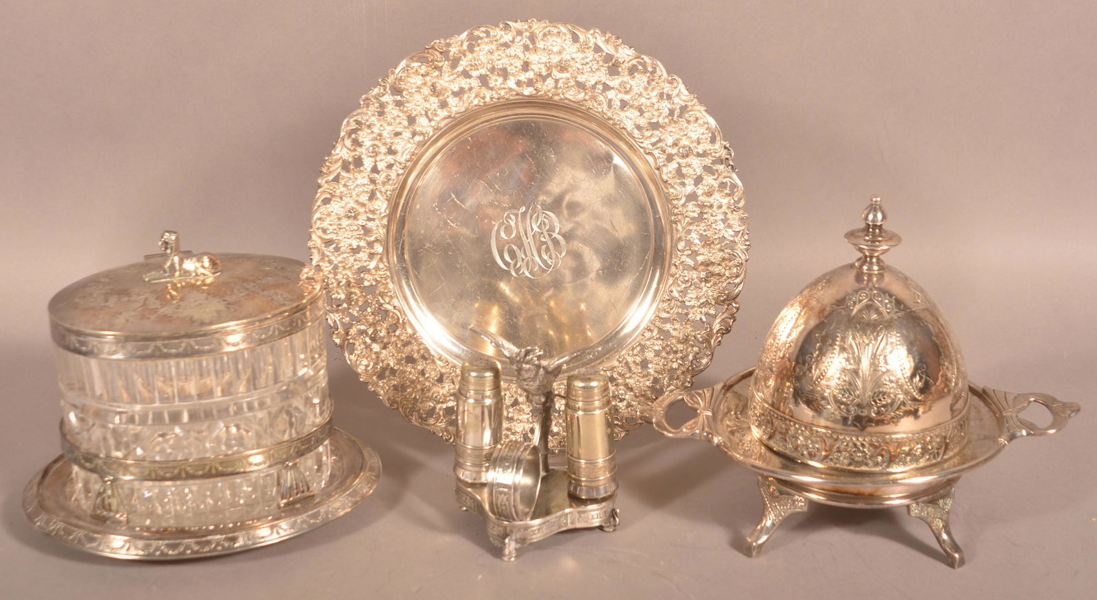 Four Pieces of Antique Silverplate. (1 of 8)