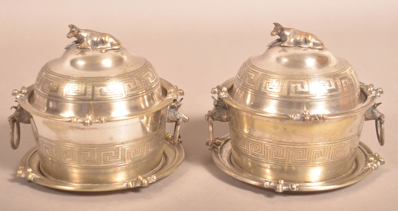 Pair of Antique Silverplate Butter Dishes. (1 of 5)