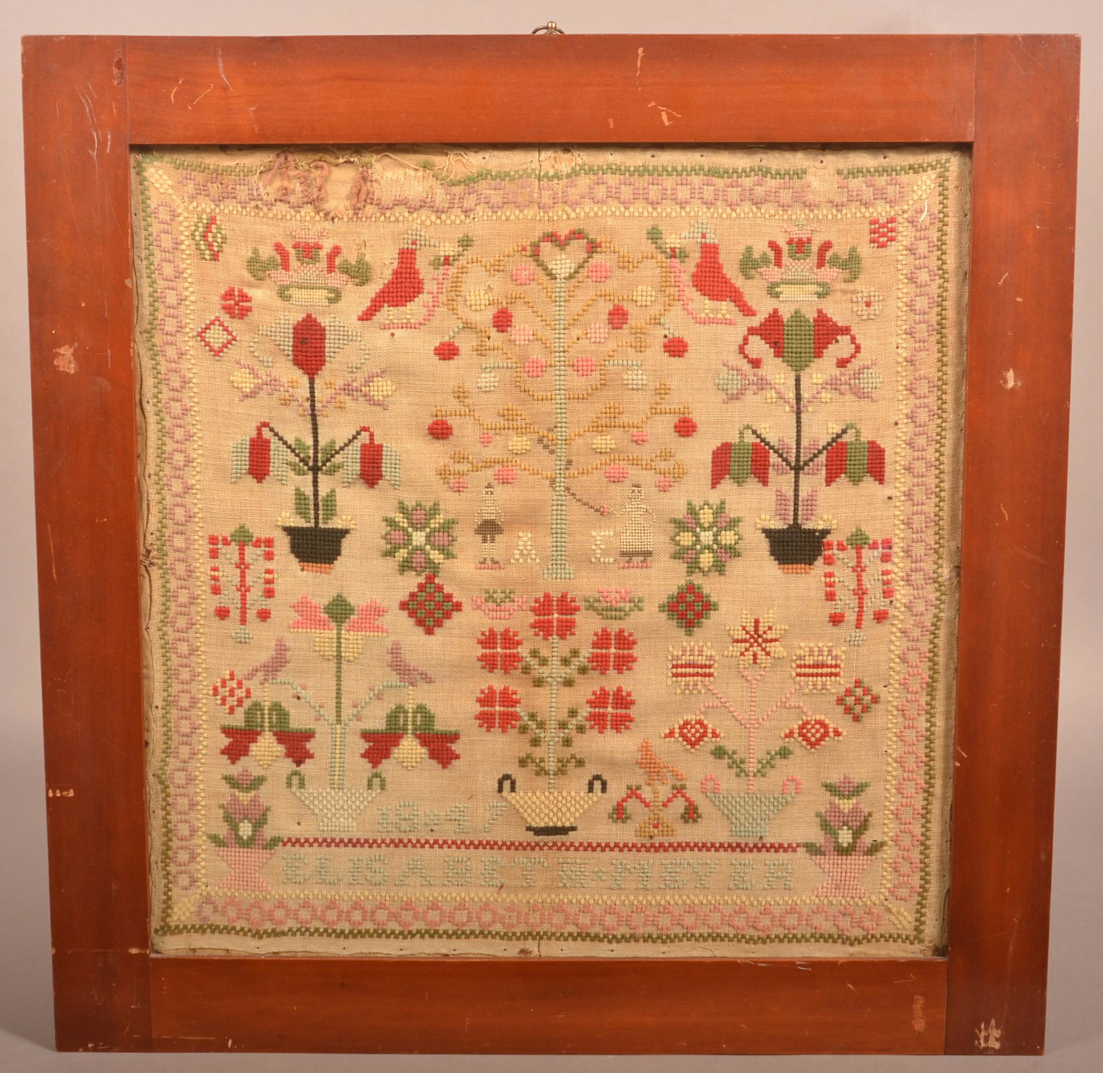 19th Century Needlework Sampler. (1 of 5)