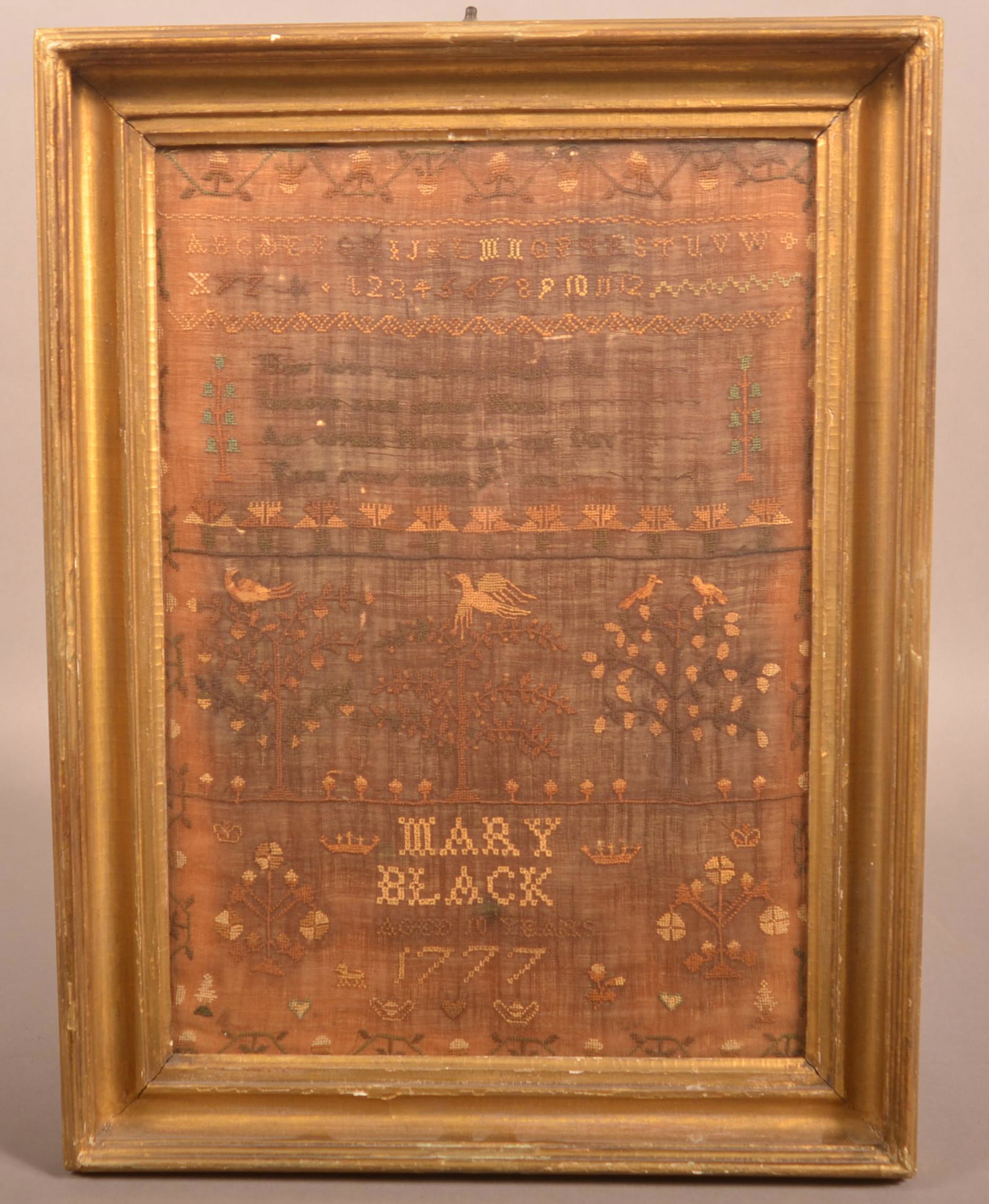 18th Century Needlework Alphabet Sampler. (1 of 6)